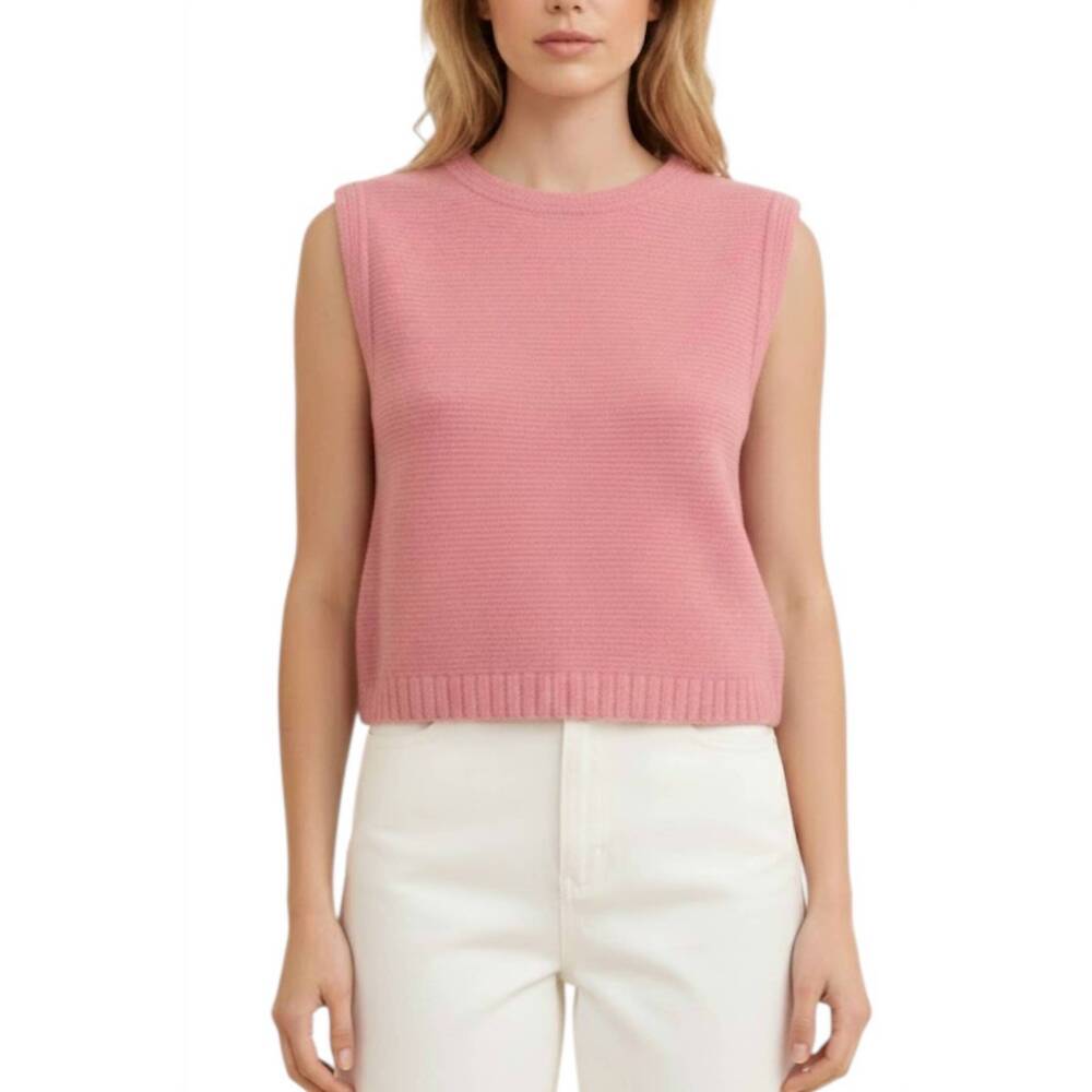 NEW CLOUD TEN bow back sweater tank in pink